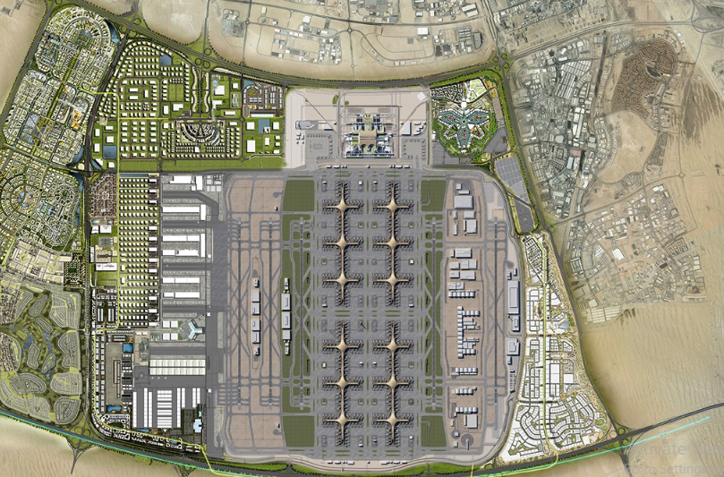 Aviation project in Dubai South - the AI Maktoum International Airport.